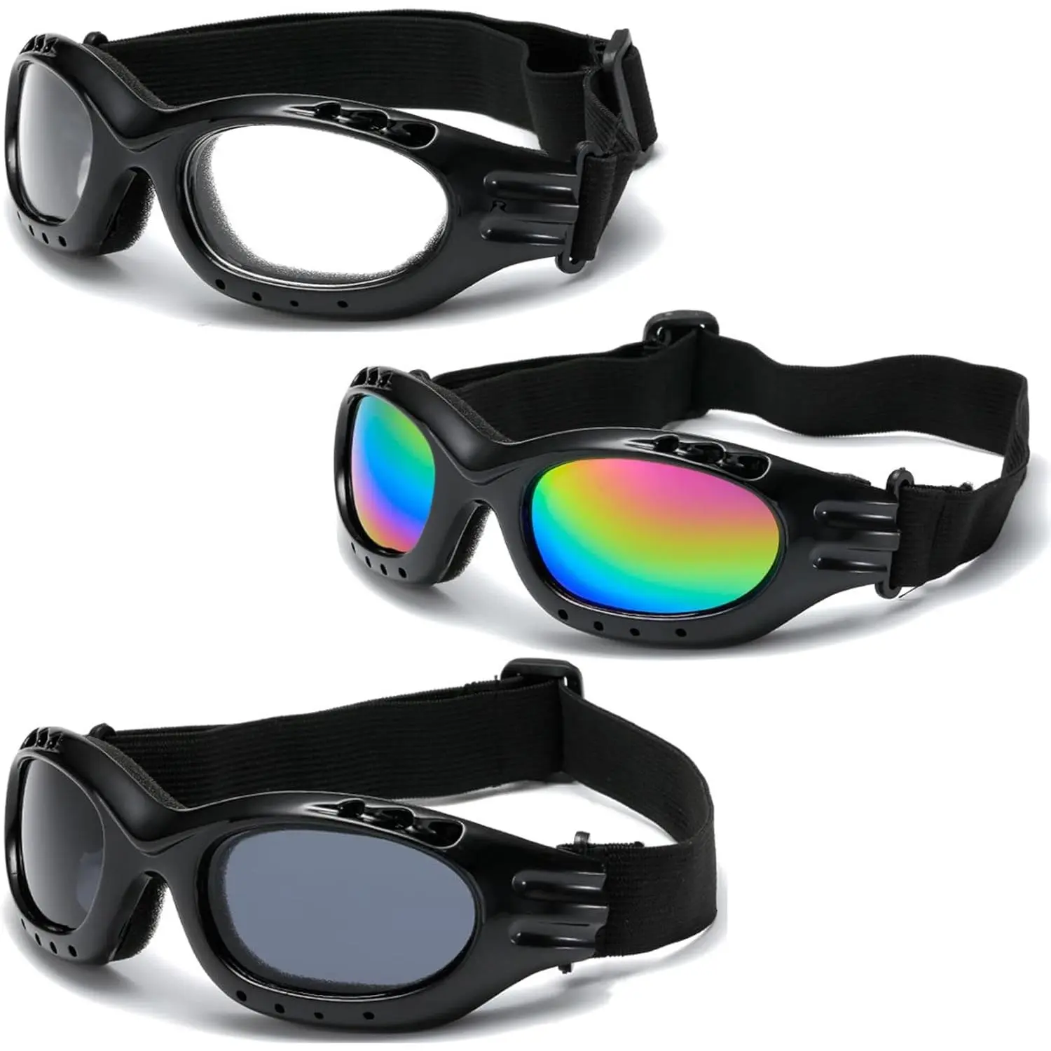 X-SGL01  3 Pieces Motorcycle Goggles Riding Glasses Dirt Bike Goggles Ski Goggles Anti-UV Dustproof Windproof ATV Goggles For Motorcycle Riding, Skiing, Outdoor Men Women Youth