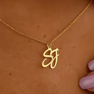 Double Initial Necklace, Two Letter Necklace, Customized Initial Pendant, Letter Keepsake Necklace, Initial Bridesmaid Necklace, Letter Personalized Necklace, Couple Initial Necklace, Initial Dainty Necklace, Letter Monogram Necklace Gift for Mother