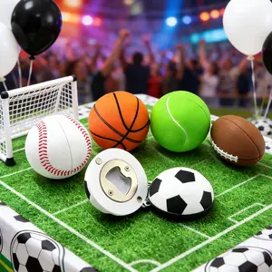 3D Printed Baseball Keychain Bottle Opener, 2.64" Mini Sport Ball Fridge Magnet, Novelty Backpack Charm & Key Ring for Sports Fans & Gifting