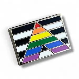 Straight Ally Flag Pride Enamel Pin Subtle 0.75" LGBTQ Support Pin