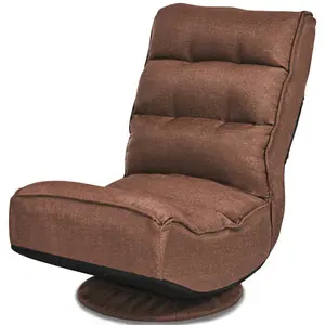 【Costway】360 Degree Swivel Gaming Chair, Position Adjustable Folding, 300lb Spring Support with Adjustable Backrest, Lumbar Support, Armrest