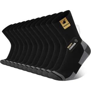 Men's Cotton Cushion Crew Socks Athletic Running  Wicking Thick Heavy Duty Work Boot Socks(6 Pairs)