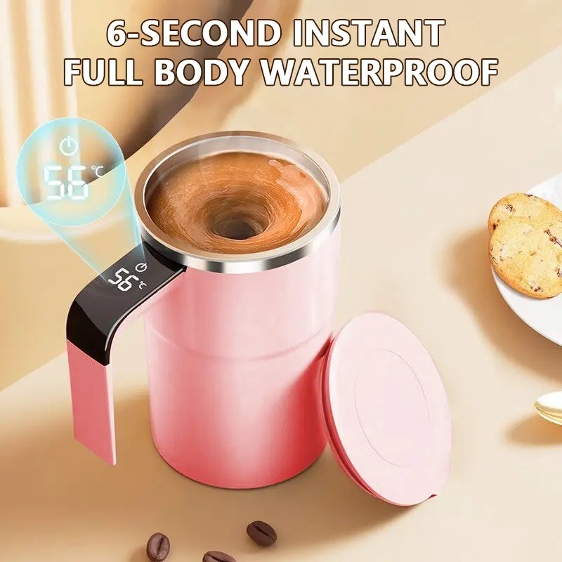 Rechargeable automatic stirring cup, multifunctional electric coffee mug, rotating magnetic stainless steel water bottle, milk cup, mug, Christmas gift, birthday gift, essential household coffee cup, coffee and beverage stirrer