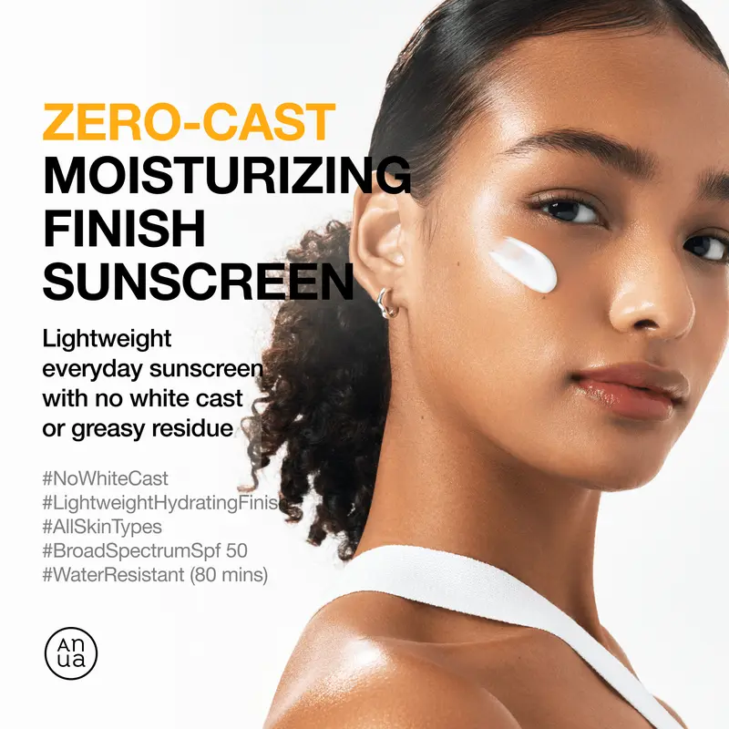 [Anua Official Shop] Zero-cast Moisturizing Finish Sunscreen (50ml) ｜SPF 50, korean sunscreen, sun protection, waterproof, no white cast, lightweight, korean skincare, makeup longevity, KPop Demon Hunters Limited Edition Version 5