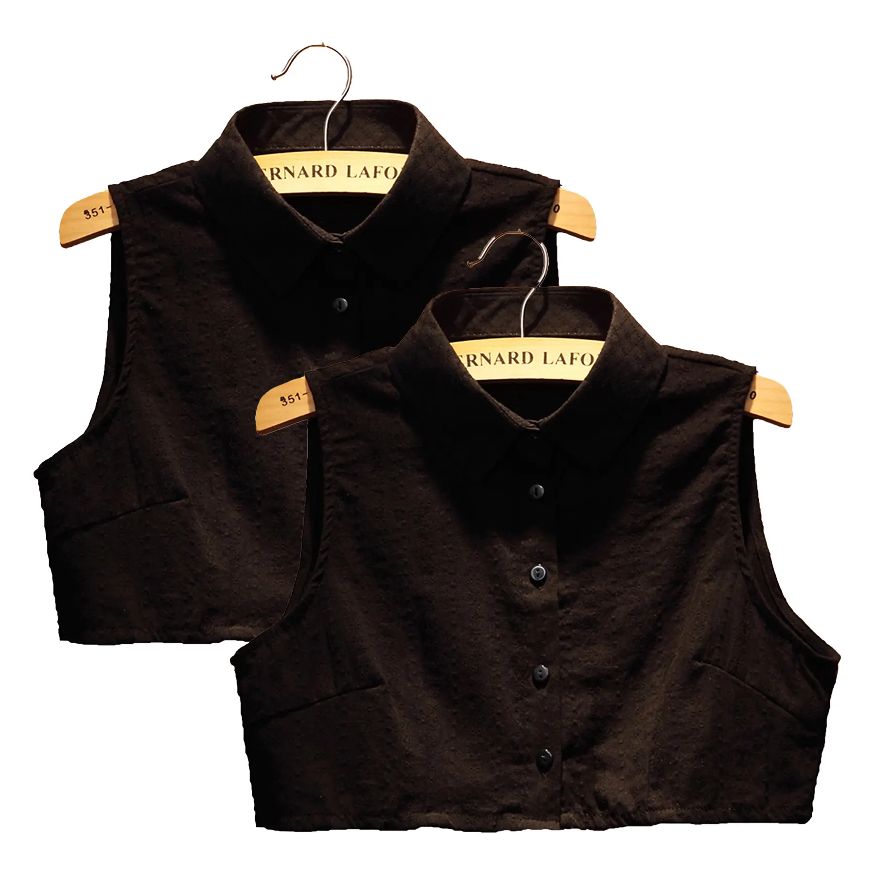 black pointed collar-2pcs