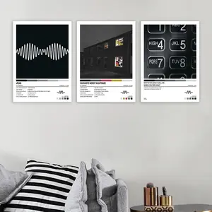 3-Piece Arctic Monkeys/AM/FAVOURITE WORST NIGHTMARE/Modern Music Album Cover Canvas Art Poster, Wall Decor Print, Unique Artwork, Song Images, Suitable for Living Room, Bedroom, Home Office and Dining Area, Perfect for Interior Home Aesthetics, Frameless