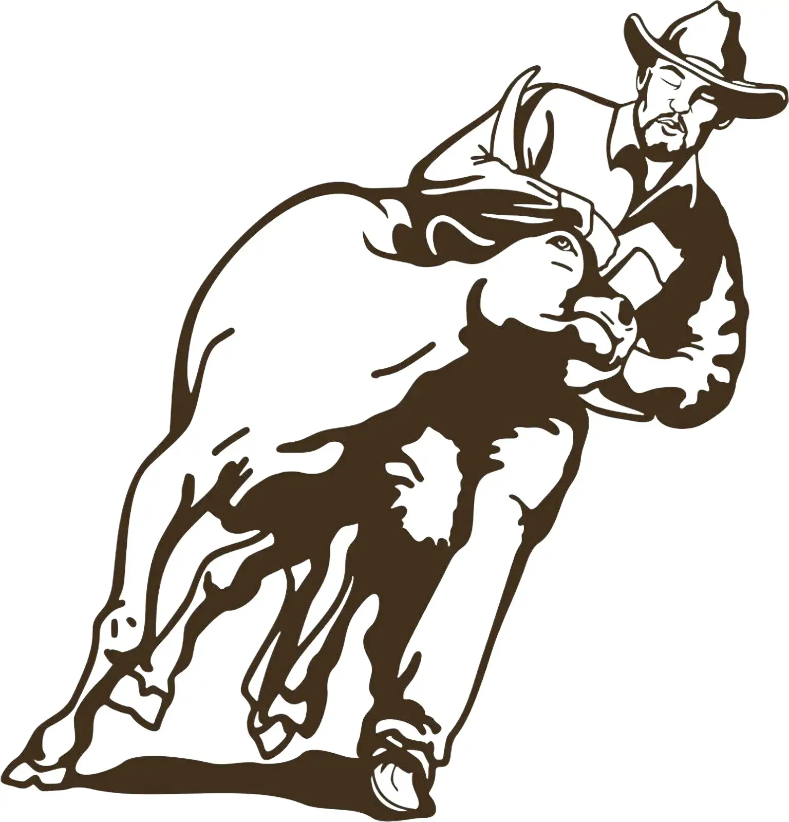 Western Cowboy Bull Rodeo Horse Vinyl Decal, Sticker for Cars, Car Decoration, Long Wearing Peel-Off Adhesive for Truck Windows & Laptops