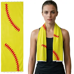 Game Day Ready! Sport Towel|Gym|Yoga|Workout|Fastpitch Softball Print Workout Towel  Perfect Player Gift, Wavy Edge 13x40"inches
