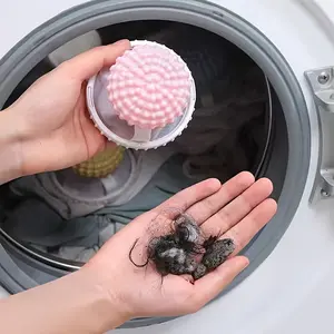 3-Piece Laundry Hair Remover Wash Ball, 2-In-1 Washing Machine Filter with Floating Pouch, No Power Needed for Effortless Cleaning