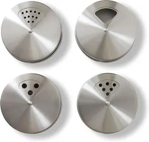 Pack of 4 Stainless Steel Adjustable Spice Lid for Mason Jar Fits Regular & Wide Mouth Mason Jars for Versatile Kitchen Use