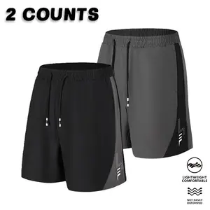 Men’s Quick-Dry Two-Pack Summer Colorblock Training Shorts — Outdoor Running Fitness Bermuda Shorts