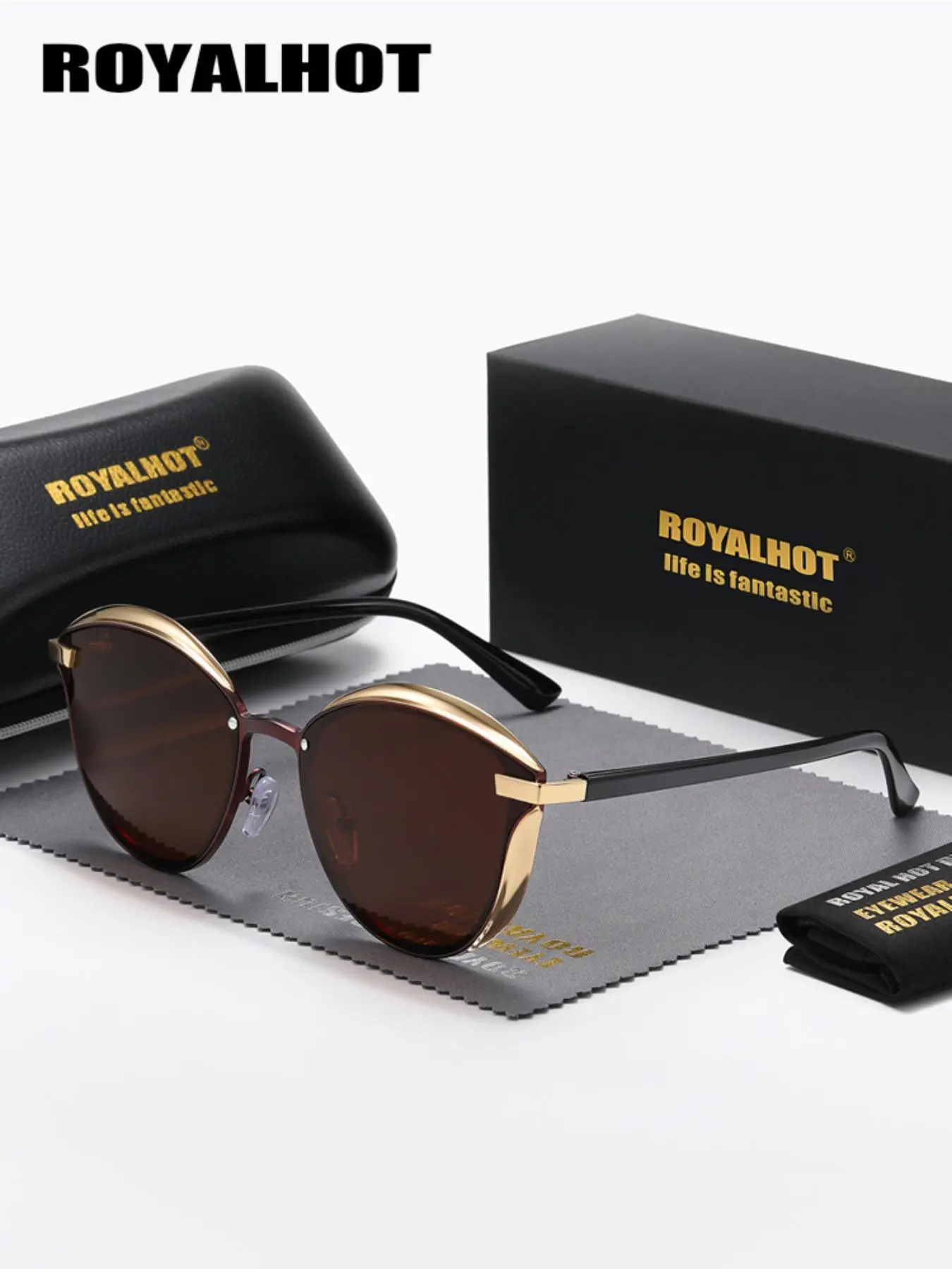 1 Pair Royalhot Unisex Cat Eye Full Frame Sunglasses, Cute 