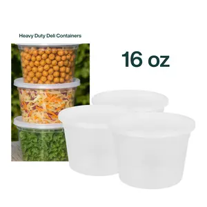 ProTakeOut, [16 oz] Heavy-Duty PP Deli Containers with Lids – 50sets | Microwave & Freezer Safe | Durable, Leak-Resistant & Reusable | Ideal for Food Storage, Meal Prep, Restaurants & Catering