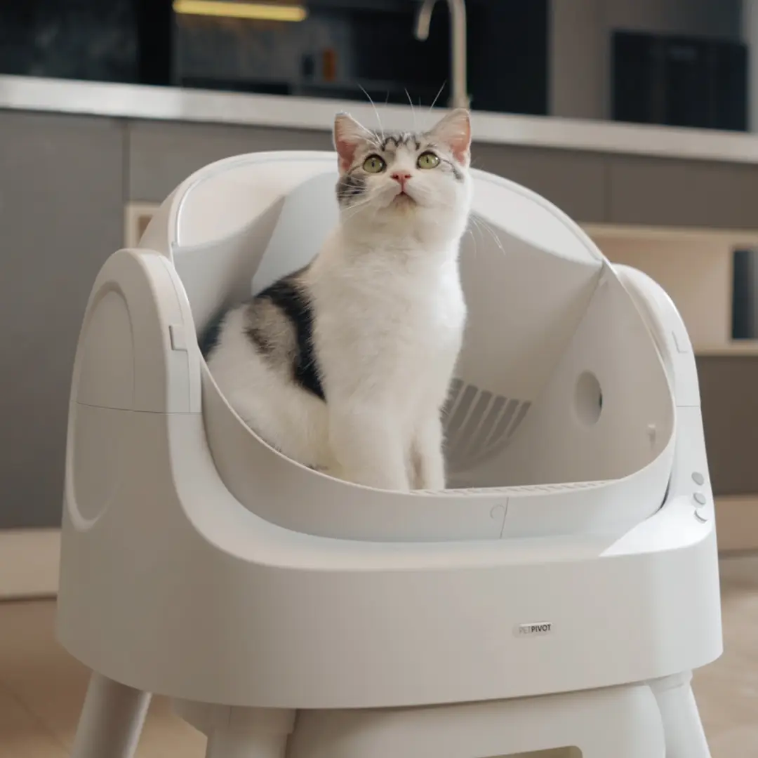 PetPivot Autoscooper 11 Open-Top Self-Cleaning Cat Litter BoxOdor-Free Waste Disposal includes Trash Bags