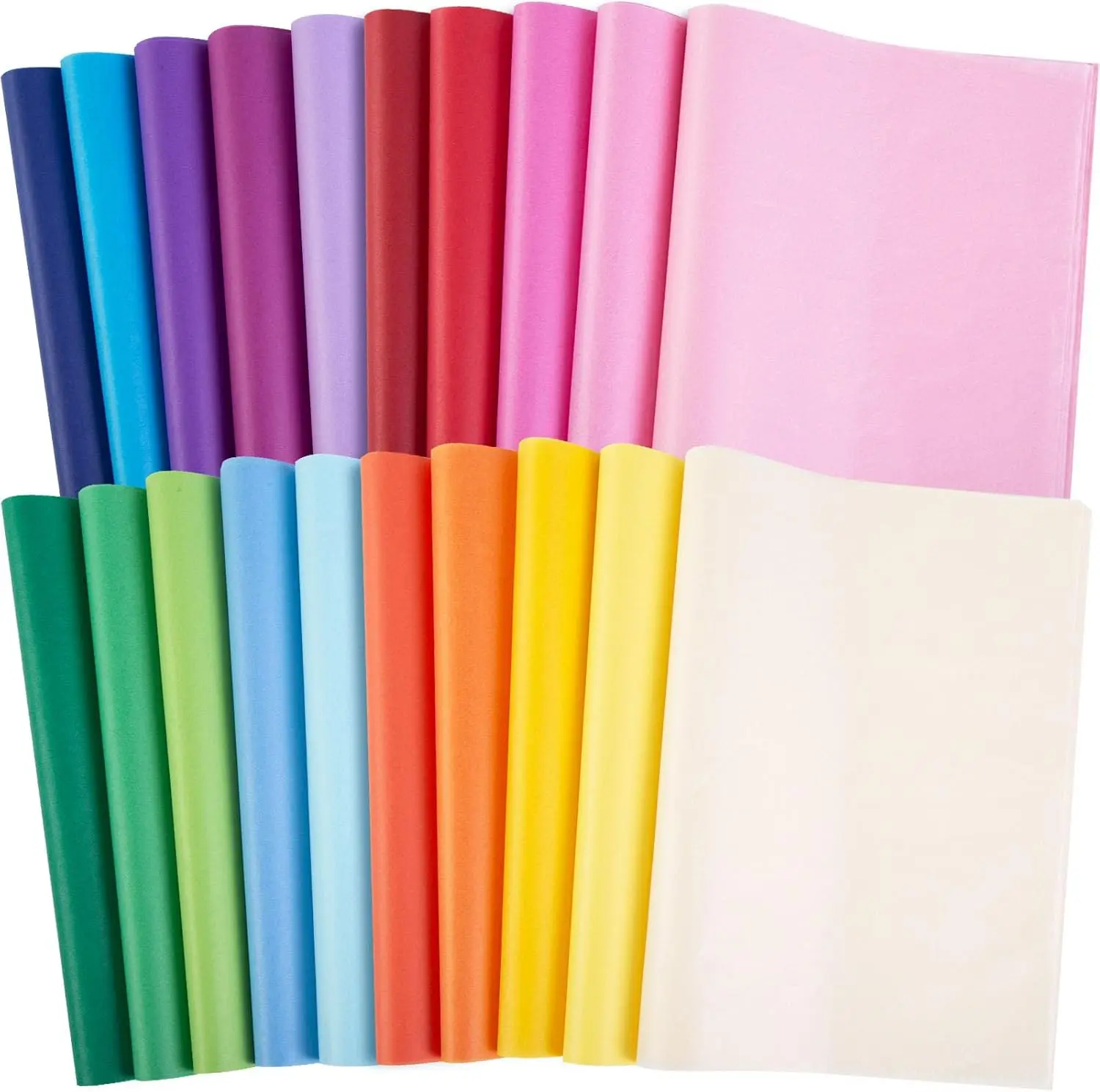 330 Sheets of Colored Tissue Paper, 14 by 10 Inches, 20 Colors for Gift Wrapping and Crafts