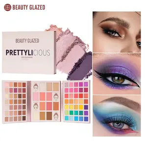 Beauty Glazed 4-in-1 82-color Palette - Includes 70 Eye Shadows, 3 Highlights, 6 Blushes & 3 Contours - Smooth, Compact, Evening Cosmetic Gift for Girls