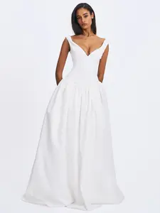 Siena White Satin Sweetheart Wedding Gown