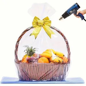 10/20pcs Large Clear PVC Heat Shrink Wrap Bags - Heavy-Duty Cellophane Gift Packaging for Christmas, Easter, Halloween, Birthdays - Bulk Shrinkable Bags with Sealer Compatibility (No Residue, Multi-Purpose)