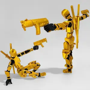 Popular Multi-Jointed Movable 3D Printed Action Figure Ornament, 13 Lucky 13 Robot Figure, Plush Stuffed Magnetic Building Blocks Set, Action Figures kids