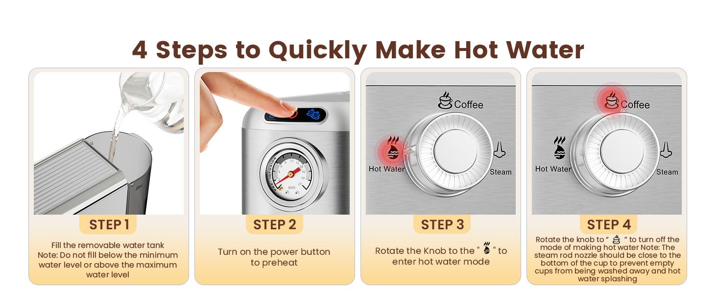 Espresso Machine 20 Bar, Compact Coffee Maker with Stainless Steel Design & Steam Milk Frother, 34oz Removable Water Tank for Lattes & Cappuccinos, Silver Espresso Machine 20 Bar, Compact Coffee Maker with Stainless Steel Design & Steam Milk Frother, 34oz Removable Water Tank for Lattes & Cappuccinos, Silver