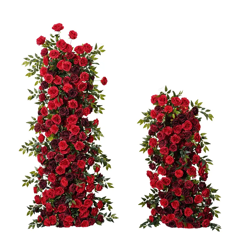 S-A7764 5D Red Rose Wedding Background Arch KT Board Decorative Flower Row