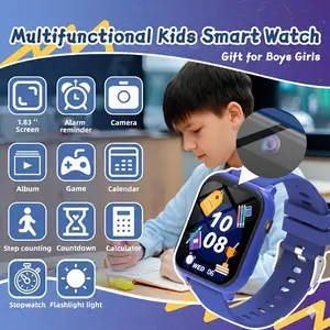 Colorful Smart Youth Watch with Educational Games, LED Light, Alarm, Calculator, Music, Camera, Step Counter, Silicone Strap, USB Charging, Multifunctional Watch