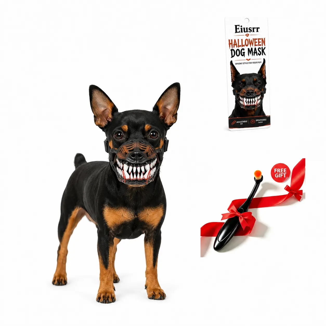 Funny Monster Dog Muzzle Halloween Costume, Scary Zombie Fangs Design for Large Dogs, Cute Pet Party Photo Prop, Breathable Dog Accessory Gift