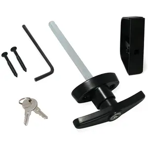 T-Handle Lock Shed Door Latch Lock Kit with 2 Keys and 2 Screws, 5-1/2" Stem for Barn Playhouse & Chicken Coop Door Lock