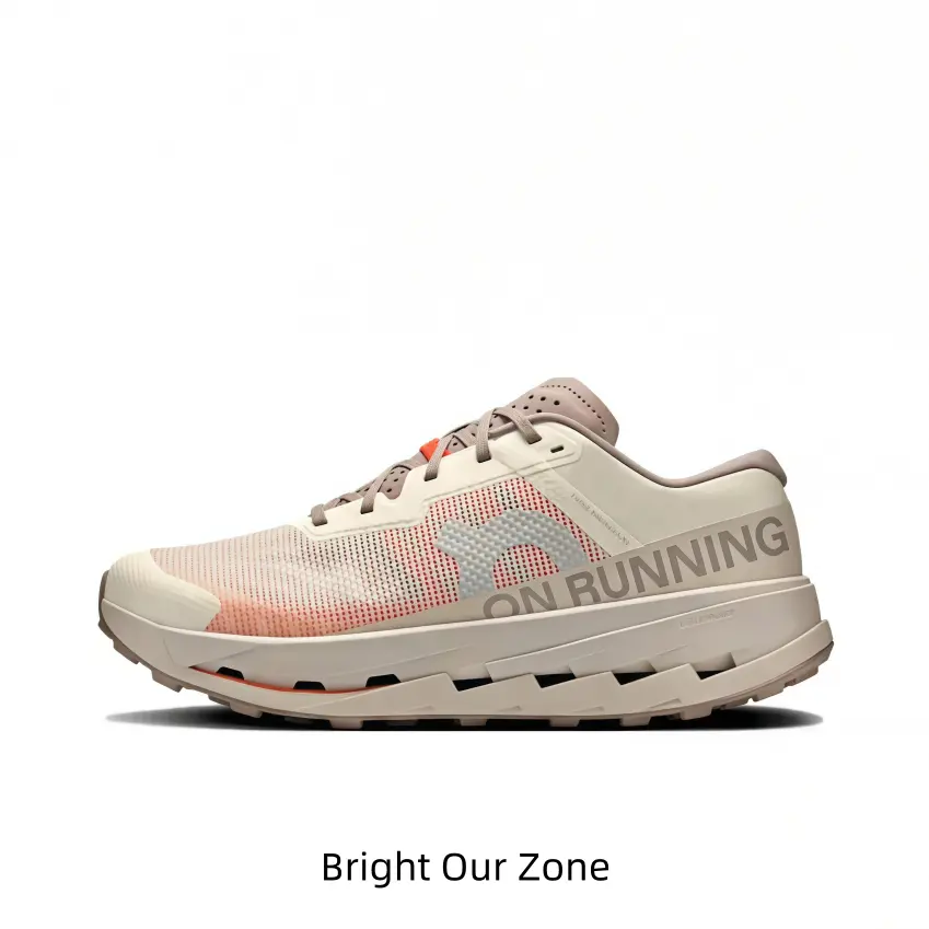 Hollow Cushion Gradient Color Running Trainers, Soft Breathable Cream Gradient Orange Knit Upper & Shock-Absorbing Thick Platform Midsole, Ideal for Marathon Runners and Daily Fitness Enthusiasts