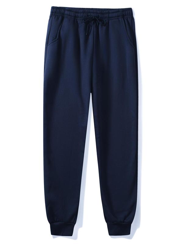 Men's Solid Drawstring Waist Sweatpants, Casual Regular Fit Pocket Jogger Pants for Spring & Fall, Fashion Men's Bottoms for Daily Wear, Casual Comfy Joggers