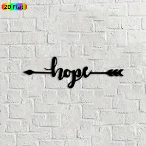 1pc Arrow & "Hope" Metal Wall Art, Arrow & "Hope" Statue Mural, Ideal Gift for New Year, Easter, Inspirational Decor Enthusiasts,  Perfect for Indoor Wall & Outdoor Fence, Thoughtful Year-Round Home Decor