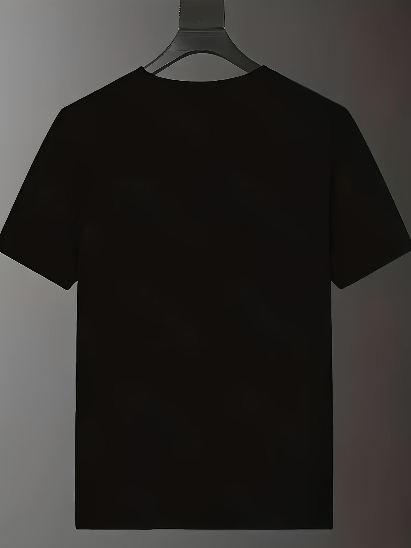 Men's Funny Dinosaur Graphic T-Shirt, Short Sleeve Casual Tee, Cartoon T-Rex Silhouette Print with Humor Text, Streetwear Outfit Top