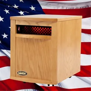 SunHeat 160110001 Original Amish 1500 Infrared Heater-Fully Made in the USA-Nebraska Oak