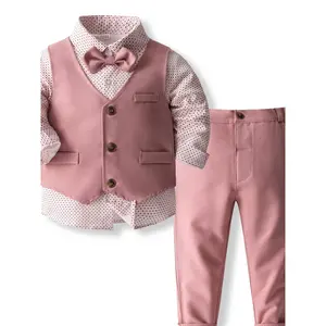 Gentleman Suit Boys, Including a Shirt, a Collared Vest, And Pants, Suitable Formal Occasions, Photography, Birthday Parties, And Weddings