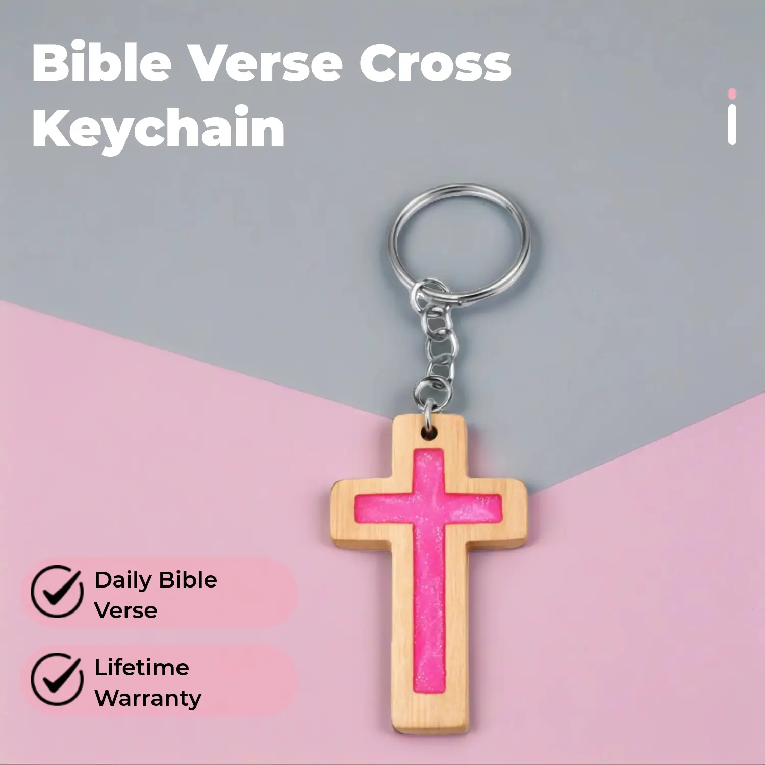 Interactive Bible Verse Keychain (Hot Pink)