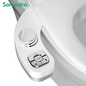SAMODRA Button Bidet - Non-ElectricSelf Cleaning Dual Nozzle (Frontal and Rear Wash) Fresh Water Bidet Toilet Seat Attachment