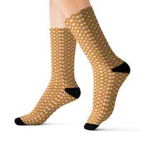 Bitcoin Sublimation Socks - Cryptocurrency Gift, Novelty Stocking Stuffers, Financial Market Apparel, Virtual Currency Present, Blockchain