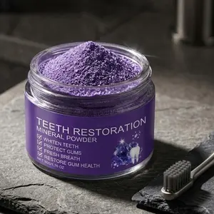 Purple Teeth Brightening Mineral Powder | Oralhoe Gentle Stain Removal & Fresh Breath | Daily Oral Self-Care 50g