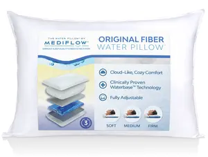 Mediflow Water Pillow - Original Fiber, Soft and Comfortable Pillow for Neck Pain Relief bed pillow side sleeper