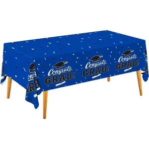 Graduation Decorations 2026, Grad Tablecover for Graduation Party Supplies, 3 pcs Class Blue Table Cloths, 54"x108"