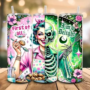 I'm a Delight 20 oz Stainless Steel Tumbler with Lid and Straw - Stylish Design & Durable Construction for On-the-Go Hydration