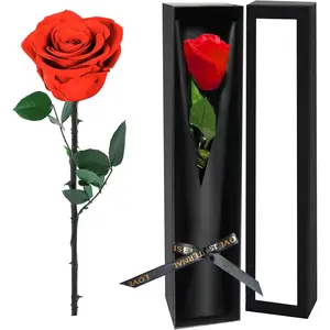Single Forever Roses in a Box,Preserved  for Delivery,Preserved Rose Gifts for Women, Real Roses  for Her, Mom Birthday Gifts, Mothers Day ,Valentines ,Presents for Her,Red