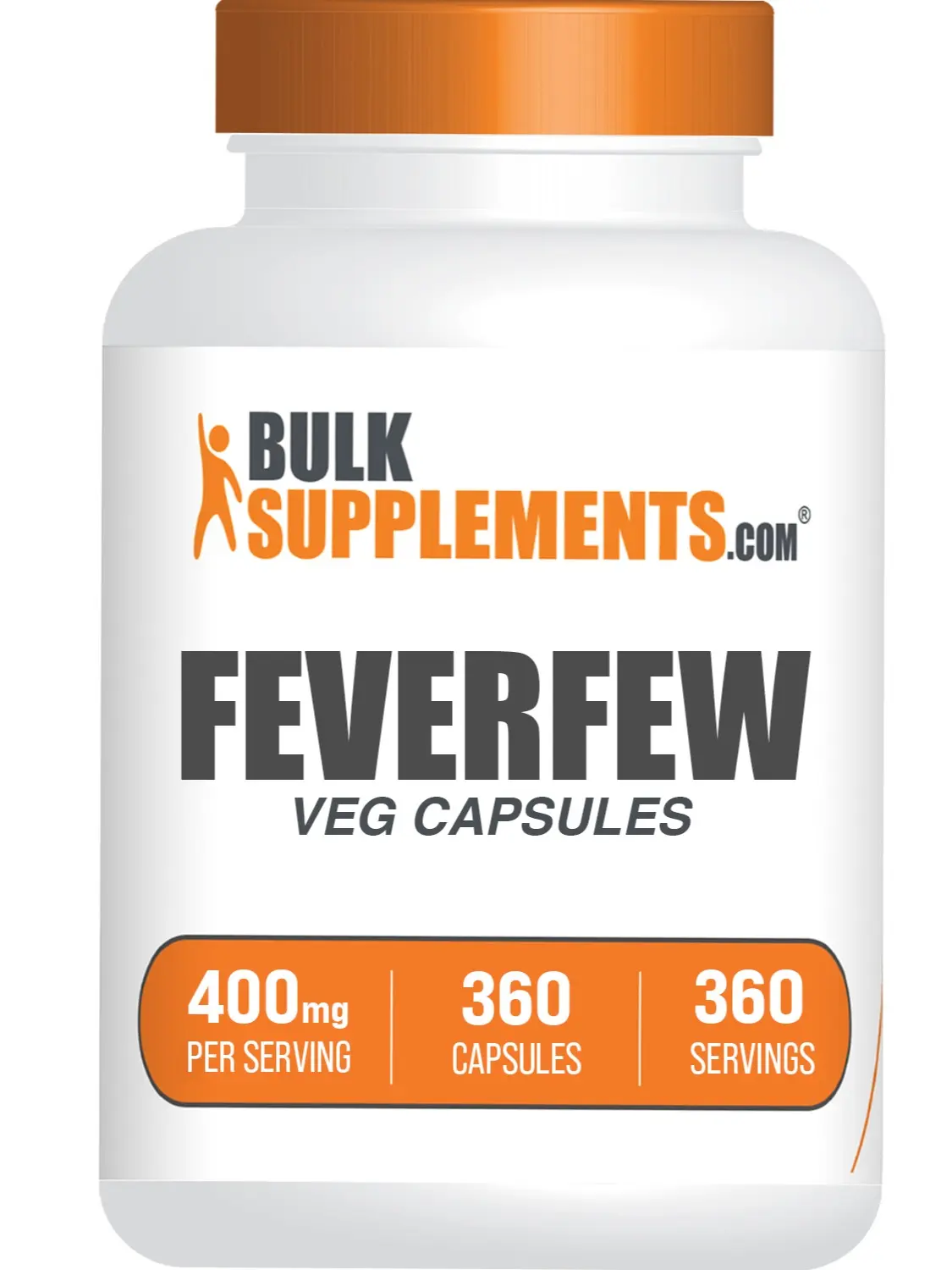 BulkSupplements Feverfew Dietary Capsules - Natural Herbal Formula Vitamins Supplements, Health Support, Vegan Capsules Vitamins Supplements, 1 Capsule per Serving, 360 Count (Pack of 1), Packaged Vitamins Supplements