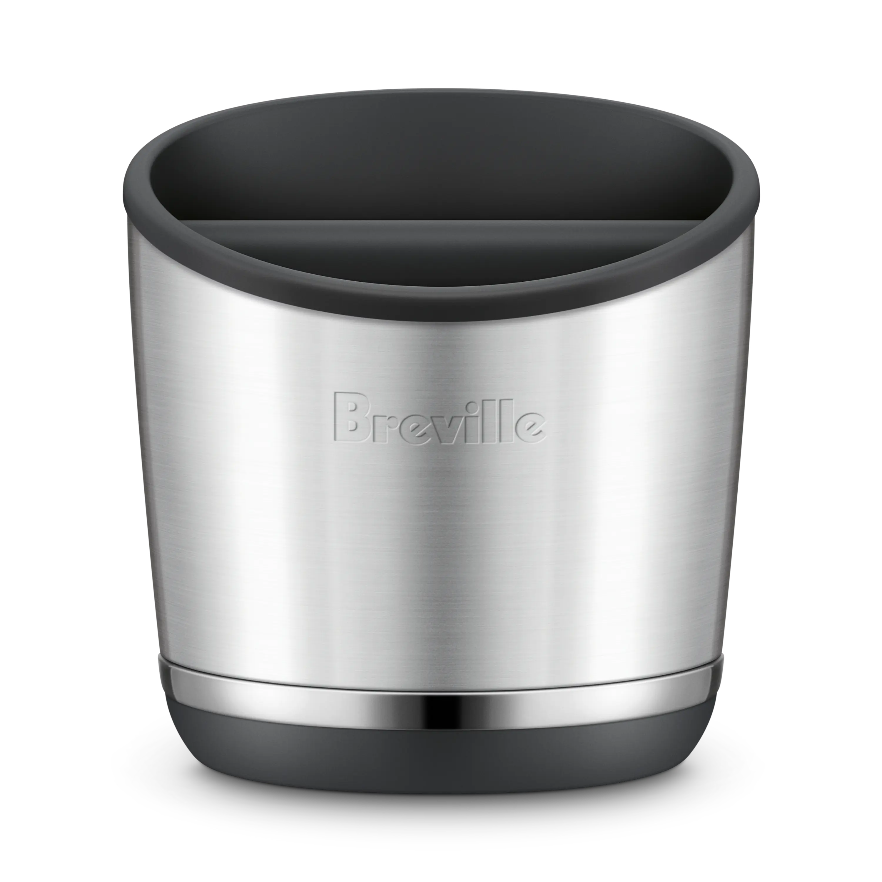 Breville the Knock Box - Premium Home Coffee Making Tool, Espresso Machine Accessory with 20 Espresso Pucks Capacity, Removable Knock Bar, Solid Brushed Steel Construction, Easy Maintenance, Anti-Skid, Compact Storage