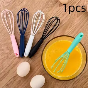 Colorful Mini Silicone Egg Beater, Manual Cream Whisk Mixer, Kitchen Baking Tool, Home Use, Handheld Egg Beater