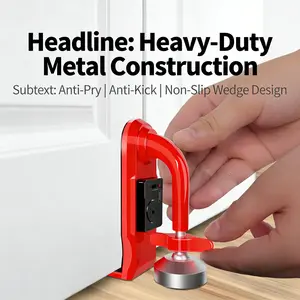 Portable Door Alarm Detector, 80db Alert, Dual Protection, Anti-Theft Universal Safety Wedge, High-Strength Metal Material, Includes Charging Cable & Storage Bag, Premium Personal Guard for Total Peace of Mind at Home, Hotel, Travel