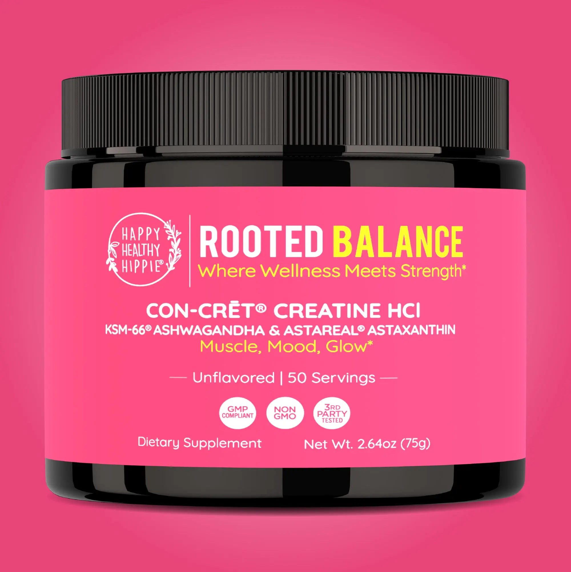 Creatine HCl Powder - 38x Solubility vs Monohydrate - Vegan Creatine for Women with KSM-66 Ashwagandha - Minimal Bloat, 50 Servings