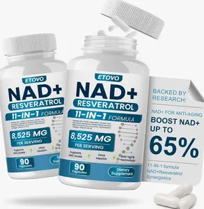 NAD+ Supplement, 8525mg Liposomal NAD Booster with Resveratrol NAD Plus with Coptisine Quercetin Curcumin Supports Cellular Health, Physical Strength and Healthy Aging 90 Capsules 2 Bottle