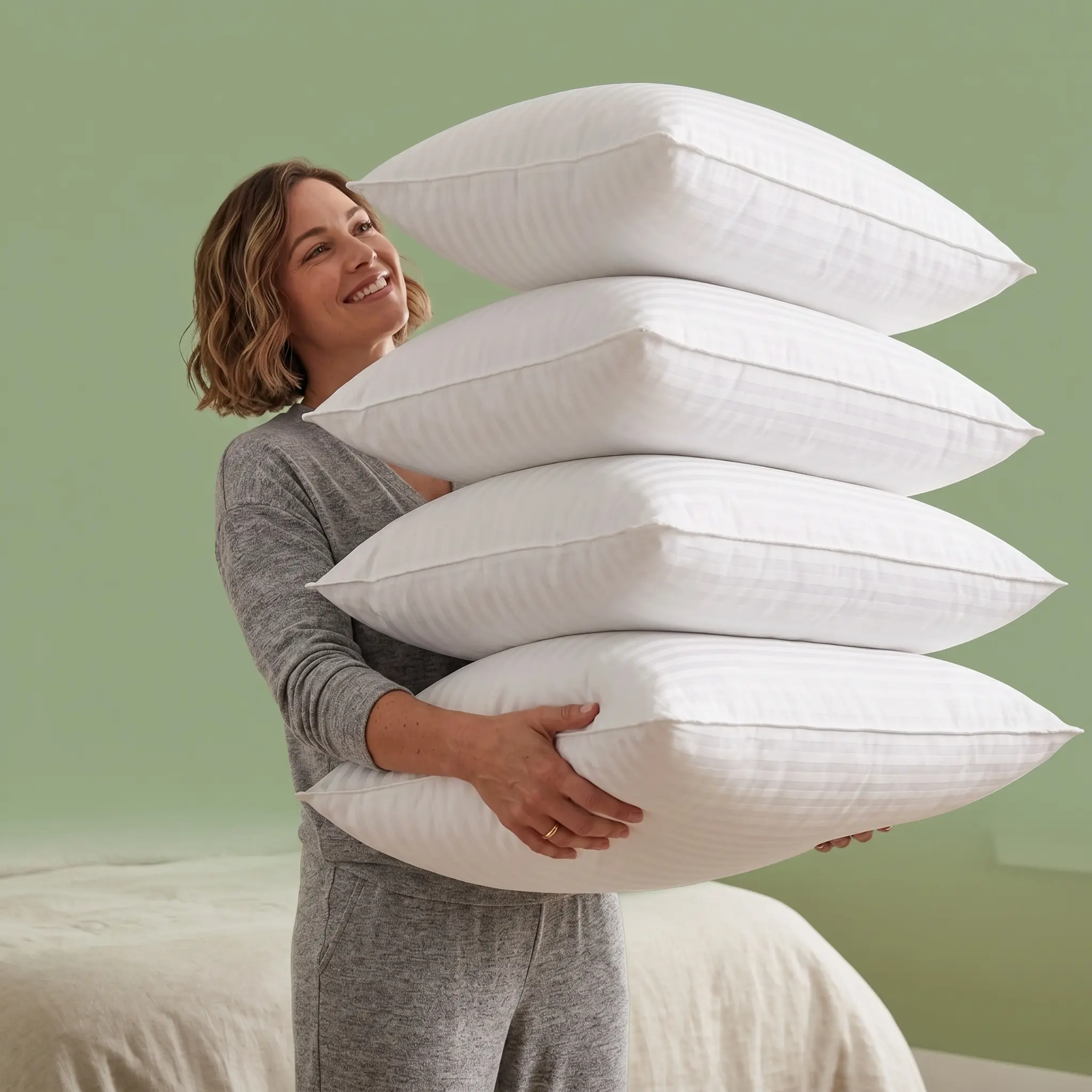 Utopia Premium Pillows for Sleeping 4-Pack - Cozy & Comfy All-Purpose Hotel-Quality Bedding, Neck Support Hug, Queen & King Sizes, Supports Back & Side Sleepers