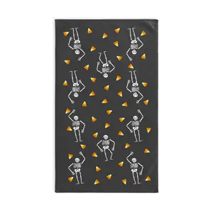 Slightly Subtle Skeleton Grey Gray Hand Towel, Halloween Spooky Trump Fun Decor for Kitchen or Bathroom, Perfect Parties, Trick or Treat, Fall Vibes